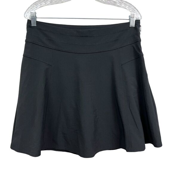 Athleta Womens All Day Mini Skort Jupe Short‎ All Day Stretch Zip Pocket Black 8 - Picture 1 of 6